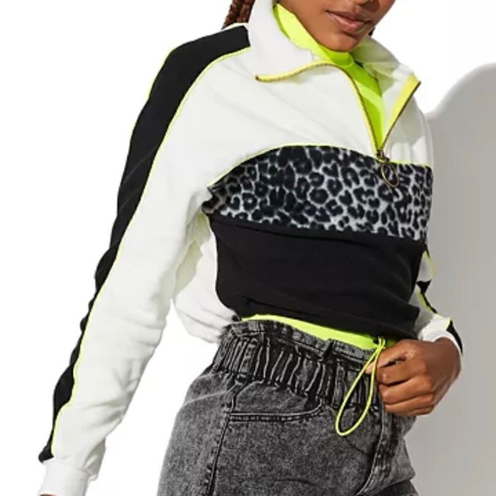 Juniors' Vylette™ Fleece Colorblock Track Top NWT